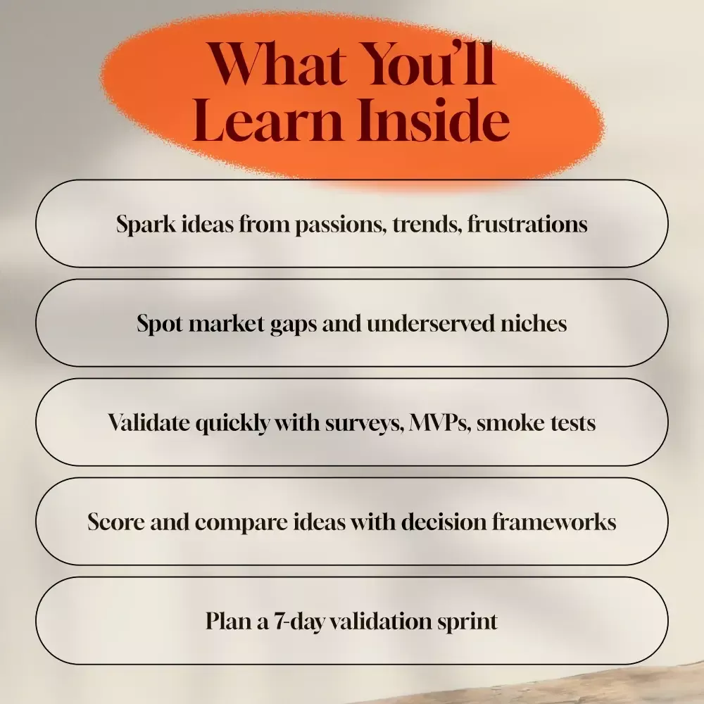 Find Your Next Big Business Idea Toolkit – Trendspotting, Market Gaps, Validation, MVP Tests & Idea Scorecard - Image 4
